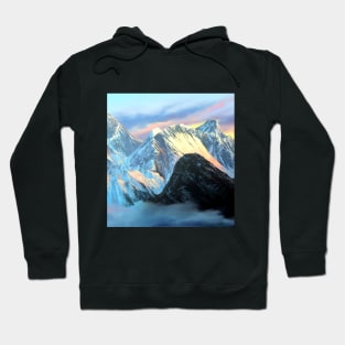 Panoramic Sunrise View Of Everest Mountain Hoodie